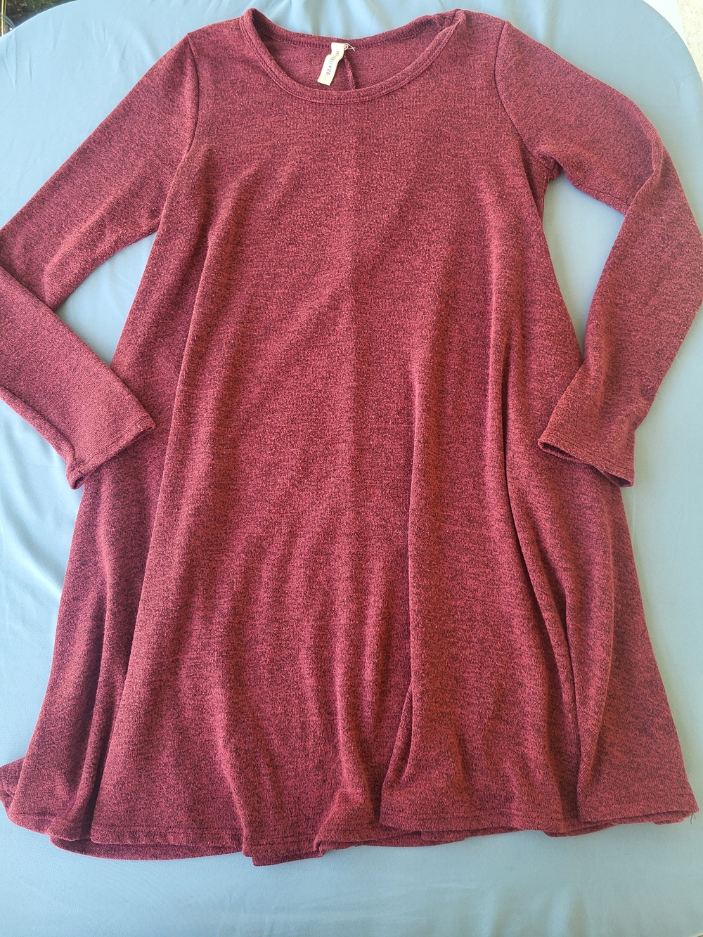 My Beloved Wine Red Long Sleeve Midi Dress
